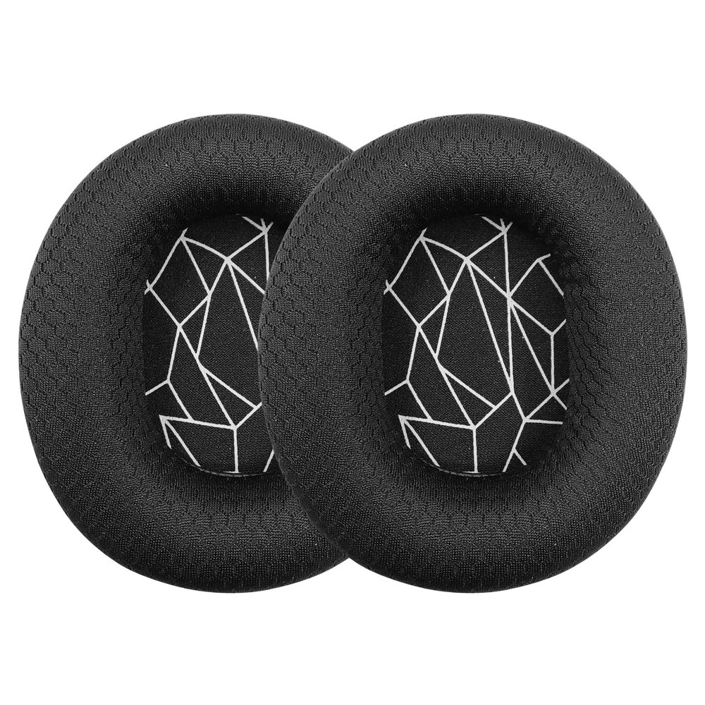 MusiDianTang Replacement mesh Fabric Earpads Pads Cushion Compatible for SteelSeries Arctis 1/3/5/7/7+/7P/7P+/7X/7X+/9/9X/Pro/Prime Headphone(White Stripe)