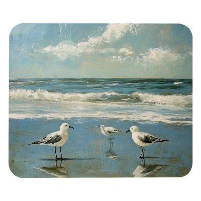 Square Mouse Pad Beach Birds East Coast Ocean (2) Mouse Mat Design, Washable Mousepad, Non-Slip Rubber Base Computer Mouse Pads for Wireless Mouse
