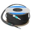150M/492FT OM3/OM4 LC to LC Outdoor Armored Fiber Optic Patch Cable, Multimode Duplex 50/125m, 10Gb/40Gb/100Gb, Industrial TPU Jacket, Direct Burial, Uniboot, MMF, OD 5mm, Pulling Eye Kit Installed view 1