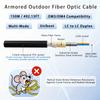 150M/492FT OM3/OM4 LC to LC Outdoor Armored Fiber Optic Patch Cable, Multimode Duplex 50/125m, 10Gb/40Gb/100Gb, Industrial TPU Jacket, Direct Burial, Uniboot, MMF, OD 5mm, Pulling Eye Kit Installed view 2