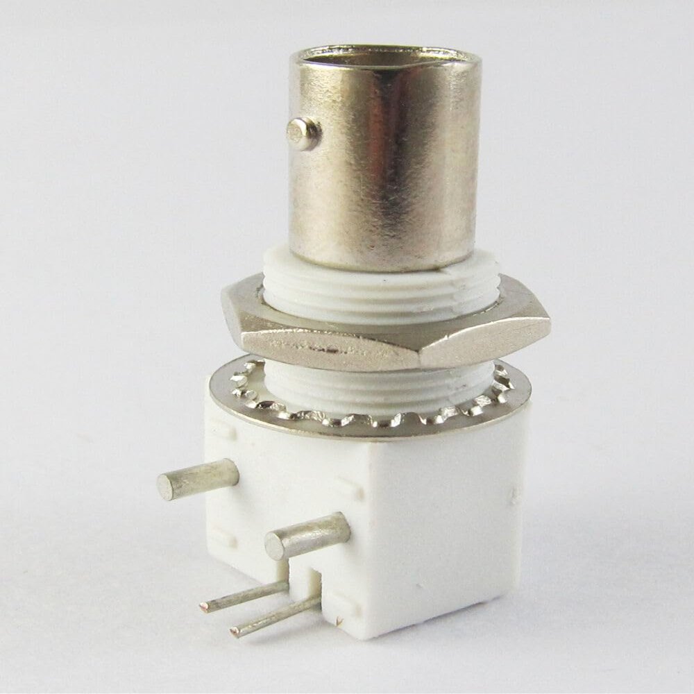 JENANI Spare Part 100x White BNC Female Jack Right Angle PCB Panel Mount CCTV Soldering Contor