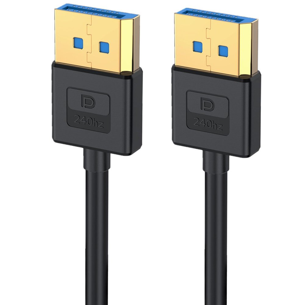 Zaxion Silicone Cable DisplayPort 1.4 90 Angled Cord Up to 8K60Hz 4K/144Hz Flexible 30-100cm Lengths
