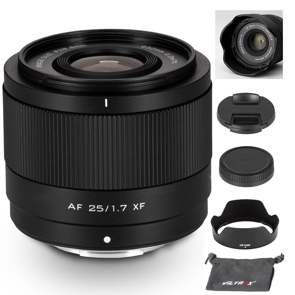 VILTROX 25mm F1.7 XF APS-C for Fuji X, Large Aperture STM Auto Focus Lens for Fujifilm Fuji X-Mount Cameras X-E4 X-H1 X-Pro3 X-S10 X-T4 X-T10 X-T20 X-T30 XT30II X-T200 X-H2 X-H2S X-T5 X-S20 X-T50 X-M5