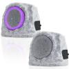GGII 2-Pack Solar Powered Rock Speakers Outdoor Water-Resistant with 3 Mode Lights and Pair Function USB Rechargeable for Patio Garden Party Pool Outside(Two A) view 1