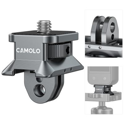 1/4" Adapter Screw Head Camera Mount with Arca, GP-01 Aluminum Alloy Tripod Conversion Adapter Compatible with Insta360 One X4 X3 X2 X/ DJI Pocket 2/ GoPro Hero Accessories