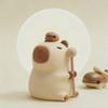 MOKYDUO Capybara Night Light, Nursery Lamp, 7-Color RGB & 3-Level Warm Dimmable, Tap Control, 30Min Timer, 100% Safe &Soft Silicone, Adorable, Soothing Ambiance, Gift for Kids, Zen, Wooden Fish view 1
