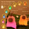 MOKYDUO Capybara Night Light, Nursery Lamp, 7-Color RGB & 3-Level Warm Dimmable, Tap Control, 30Min Timer, 100% Safe &Soft Silicone, Adorable, Soothing Ambiance, Gift for Kids, Zen, Wooden Fish view 2