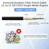 100M/328FT LC to LC Armored Outdoor Fiber Optic Cable, Single Mode Duplex 9/125m SMF Fiber Patch Cord, OS1/OS2 Compatible, Black LSZH Jacket, Uniboot Jumper for FTTH, Data Center, Long-Distance Use view 2