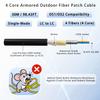 30M/98FT Outdoor Armored LC to LC Fiber Optic Cable, 4 Core OS2 Single Mode 9/125m, Industrial TPU Jacket, OD 5mm, 4 Strands, SMF, Direct Burial, Heavy-Duty LC-LC Patch Cord for Harsh Environments view 2