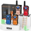 2 Way Radios for Adults Long Range Walkie Talkies for Kids Rechargeable 4 Pack, Camping Hiking Skiing Cruising Gear with Lamp, USB-C, SOS Siren, NOAA Alert, iVOX Hands-Free, One-Touch Pairing view 1