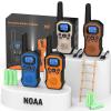 2 Way Radios for Adults Long Range Walkie Talkies for Kids Rechargeable 4 Pack, Camping Hiking Skiing Cruising Gear with Lamp, USB-C, SOS Siren, NOAA Alert, iVOX Hands-Free, One-Touch Pairing view 1