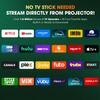 [386+ Built-in Apps] DBPOWER E2 Smart Projector with WiFi and Bluetooth, Native 1080P Mini Projector Compatible with Netflix, Youtube, Disney+, Hulu, Max & Crunchyroll, Electric Focus & Carry Case view 3