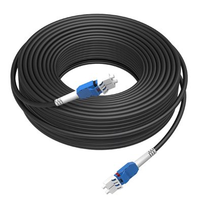 10M/33FT LC to LC Armored Outdoor Fiber Optic Cable, Single Mode Duplex 9/125m SMF Fiber Patch Cord, OS1/OS2 Compatible, Black LSZH Jacket, Uniboot Jumper for FTTH, Data Center, Long-Distance Use