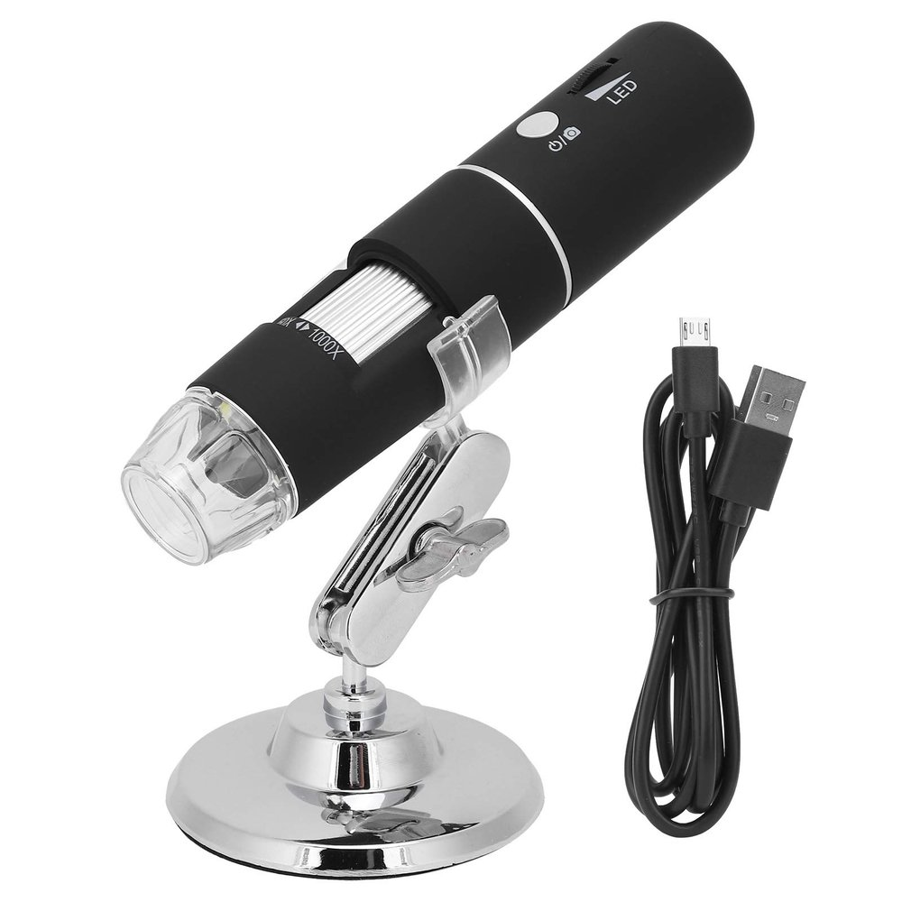 1080P Electronic Digital Microscope 2MP 50-1000X Digital Camera Magnifier with 8 LED Lights Universal Rotating Bracket for Easy Observation in Various Industries
