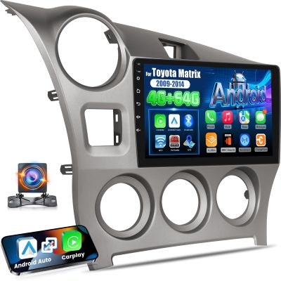 [4+64G] NHOPEEW for Toyota Matrix 2009-2014 Car Stereo with Wireless Carplay and Android Auto - 9 Inch Touchscreen Android Car Radio - DSP/WiFi/GPS Navi/SWC/Bluetooth + AHD Backup Camera