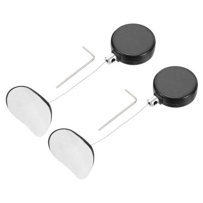 MECCANIXITY 1.8 ft Retractable Cable Lock with Arc Patch Remote Control Security Lock with Adjustable Cord Tether Anti Theft for Laptop, TV, 200g, Black, 2 Pack