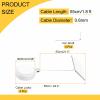 MECCANIXITY 1.8 ft Retractable Cable Lock with Square Patch Remote Control Security Lock with Adjustable Cord Tether Anti Theft for Laptop, TV, 200g, White, 4 Pack view 2