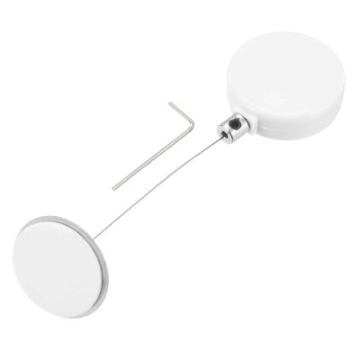 MECCANIXITY 1.8 ft Retractable Cable Lock with Round Patch Remote Control Security Lock with Adjustable Cord Tether Anti Theft for Laptop, TV, 200g, White