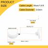MECCANIXITY 1.8 ft Retractable Cable Lock with Arc Patch Remote Control Security Lock with Adjustable Cord Tether Anti Theft for Laptop, TV, 200g, White, 2 Pack view 2