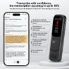 64GB (4680 Hours) Digital Voice Recorder with APP Control, 3072kbps Mini Audio Recorder with Transcribe, DSP Noise Reduction, Voice-Activated Recording Device with Password for Lecture, Meeting,Black view 2