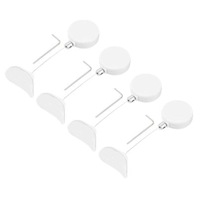 MECCANIXITY 1.8 ft Retractable Cable Lock with Arc Patch Remote Control Security Lock with Adjustable Cord Tether Anti Theft for Laptop, TV, 200g, White, 4 Pack