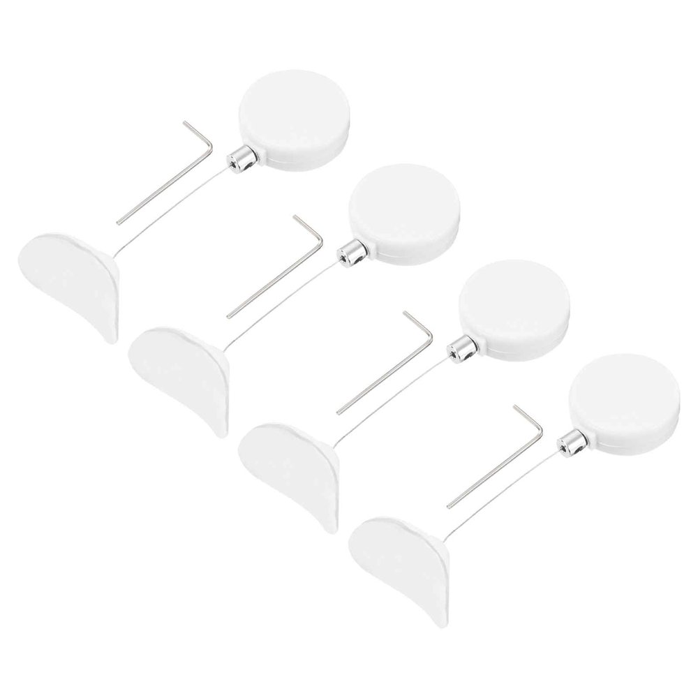 MECCANIXITY 1.8 ft Retractable Cable Lock with Arc Patch Remote Control Security Lock with Adjustable Cord Tether Anti Theft for Laptop, TV, 200g, White, 4 Pack