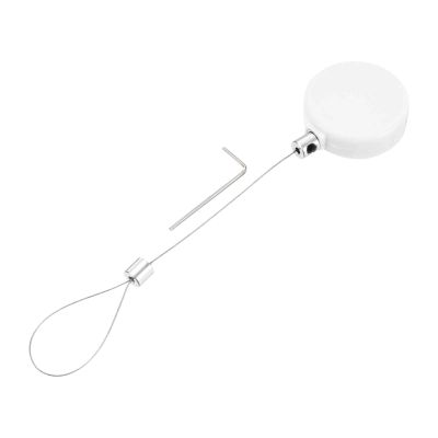 MECCANIXITY 1.8 ft Retractable Cable Lock with Latch Remote Control Security Lock with Adjustable Cord Tether Anti Theft for Laptop, TV, 200g, White