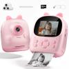 Instant Print Camera Gifts for Smart Kids, Kids Camera for 2026 Near Year Birthday Gifts for Girls Boys Age 1-17 years old, Digital Toddler Cameras for Cool Potable Travel Toy with 3 Rolls Paper, Pink view 1