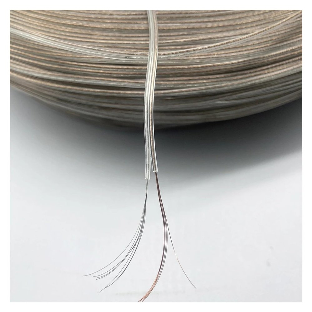 Communication Equipment 30 Meters UL2468 26 24 22 20AWG PVC Tinned Bare Copper Cord Gold and Silver Audio Speaker Cable 2468 Transparent Parallel Line Wire and Cable(30awg Double Silver)