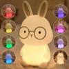 FAMIDUO Kids Night Light,Rainbow Mood Light,Squishy Silicone Bunny Lamp view 1