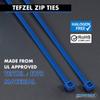 Kable Kontrol Tefzel Cable Ties ETFE, 4 Inch 100 Pcs, 18 Lbs Tensile Strength, High Temp Zip Ties UV, Chemical Resistant, Non-Corrosive, Ideal for Hot, Cold, and Industrial Applications  Blue view 3
