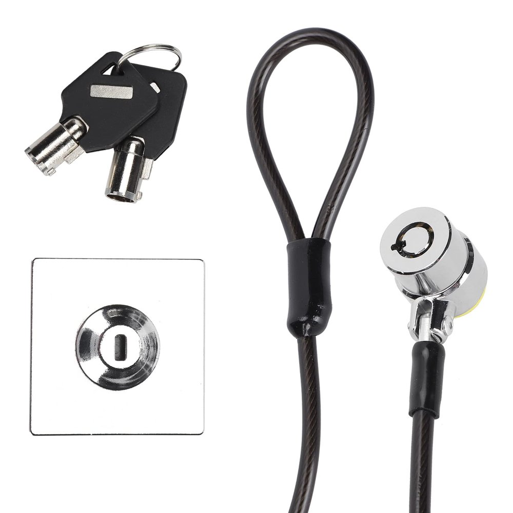 HAOHIZE Laptop Security Locks, Laptop Computer Lock, Anti Theft Galvanized Protection Computer, Laptop Locking Cable Lock with Lock Base, Loops for Notebook, Monitors, Projectors