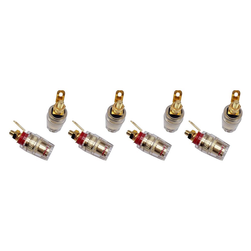 8Pcs 4MM Pin Banana Speaker Wire Cable Double Screw Locking Plugs Connectors, No Welding Required