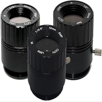 ANFKUN HD 5.0MP IR CCTV CS Mount Lens 12/16/25mm 5MP for HD Security Camera F1.4 Image Format 1/2" 1/2.5" Metal HFOV(CS-25mm-5MP)