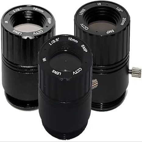 ANFKUN HD 5.0MP IR CCTV CS Mount Lens 12/16/25mm 5MP for HD Security Camera F1.4 Image Format 1/2" 1/2.5" Metal HFOV(CS-25mm-5MP)