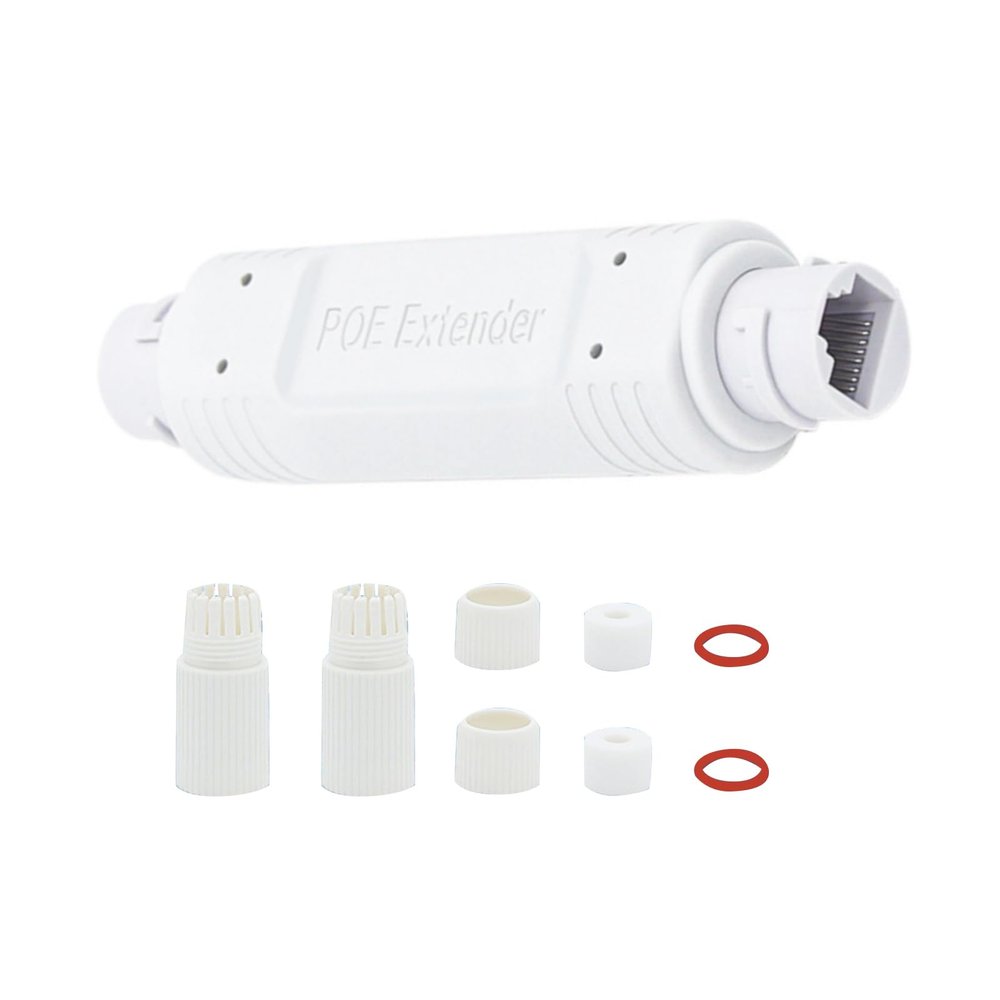 1 Port Ethernet Repeater, Plug and Play PoE Extender 100Mbps for Security Systems IP Camera