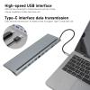 12 in 1 USB C Hub, Full Featured Laptop Docking Station, Multiport Adapter with Ethernet, 4K, PD Charging, Audio for MacBook, Switch, Phones and Tablets with view 3