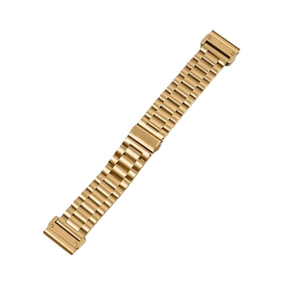 22mm 26mm Solid Stainless Steel Watch strap For Garmin Fenix 8 51mm 47MM/7/6/5/Tactix 7/3HR Wrist strap(Golden,26MM)