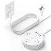 15FT 2 Prong Power Strip, Yozisital 2 Prong to 3 Prong Outlet Adapter, Flat Extension Cord, 180 Rotating Plug, 6 Outlets 4 USB(2 USB C), Wall Mount, Ideal for Non-Grounded Outlets view 1