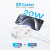 15FT PD20W 2 Prong Power Strip, Fast Charging Surge Protector, Yozisital 2 Prong to 3 Prong Outlet Adapter, 6 Outlets 4 USB (2 USB-C), Extension Cord with 180 Rotating Plug, Ideal for Older House view 3