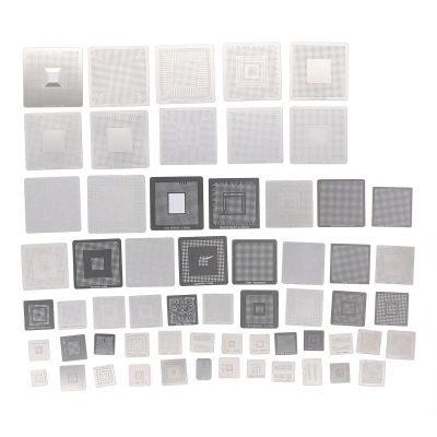 60 Pcs Stainless Steel BGA Reballing Stencils Set, Stable Structure, User Friendly Design 304 Stainless Steel Rework Net Template Kit for Computer Chip Repair