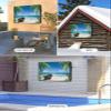 IDOWMAT Outdoor TV Cover,Ocean Beach Palm Tree Blue Sky Waterproof TV Screen Protector,Nature Summer Hawaii Landscape Weatherproof TV Covers with Zipper for Outside Flat Screen Televisions view 4