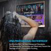 Haocrown 32 Inch 4K Ultra HD Smart Mirror Bathroom TV, IP66 Waterproof Android 13 TV with Voice Remote, Smart Assistant & ATSC Tuner, 2+32GB (Silver Frame 2025 Model) view 3