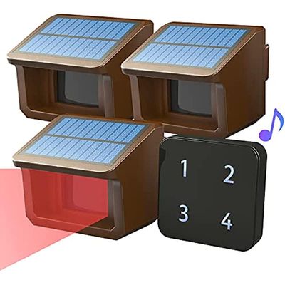 800 Meters Solar Wireless Driveway Alarm Outdoor Weather-Resistant Motion Sensor&Detector DIY Security Alert System,DIY Tools(KIT3)