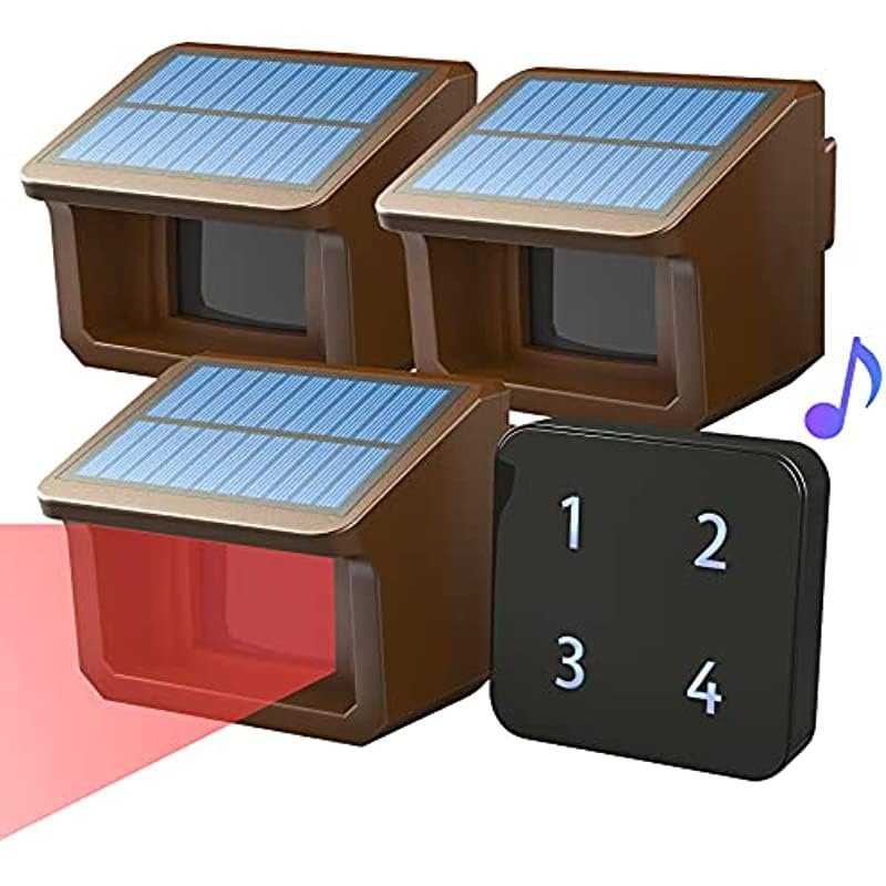 800 Meters Solar Wireless Driveway Alarm Outdoor Weather-Resistant Motion Sensor&Detector DIY Security Alert System,DIY Tools(KIT3)