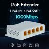 1 in 4 Out PoE Extender, 5 Port Ethernet Repeater for POE Switch/Injector, 1000mbps view 2