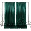 10ft x 10ft Lake Green Backdrop Curtains for Parties, Fabric Satin Background Curtain with Rod Pockets for Weddings, Birthday, Baby Shower, Photography, Graduation Party Backdrop Drapes, 2 Panels view 1