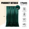 10ft x 10ft Lake Green Backdrop Curtains for Parties, Fabric Satin Background Curtain with Rod Pockets for Weddings, Birthday, Baby Shower, Photography, Graduation Party Backdrop Drapes, 2 Panels view 2