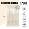 10ft x 10ft Ivory White Backdrop Curtains for Parties, Fabric Satin Background Curtain with Rod Pockets for Weddings, Birthday, Baby Shower, Photography, Graduation Party Backdrop Drapes, 2 Panels view 2