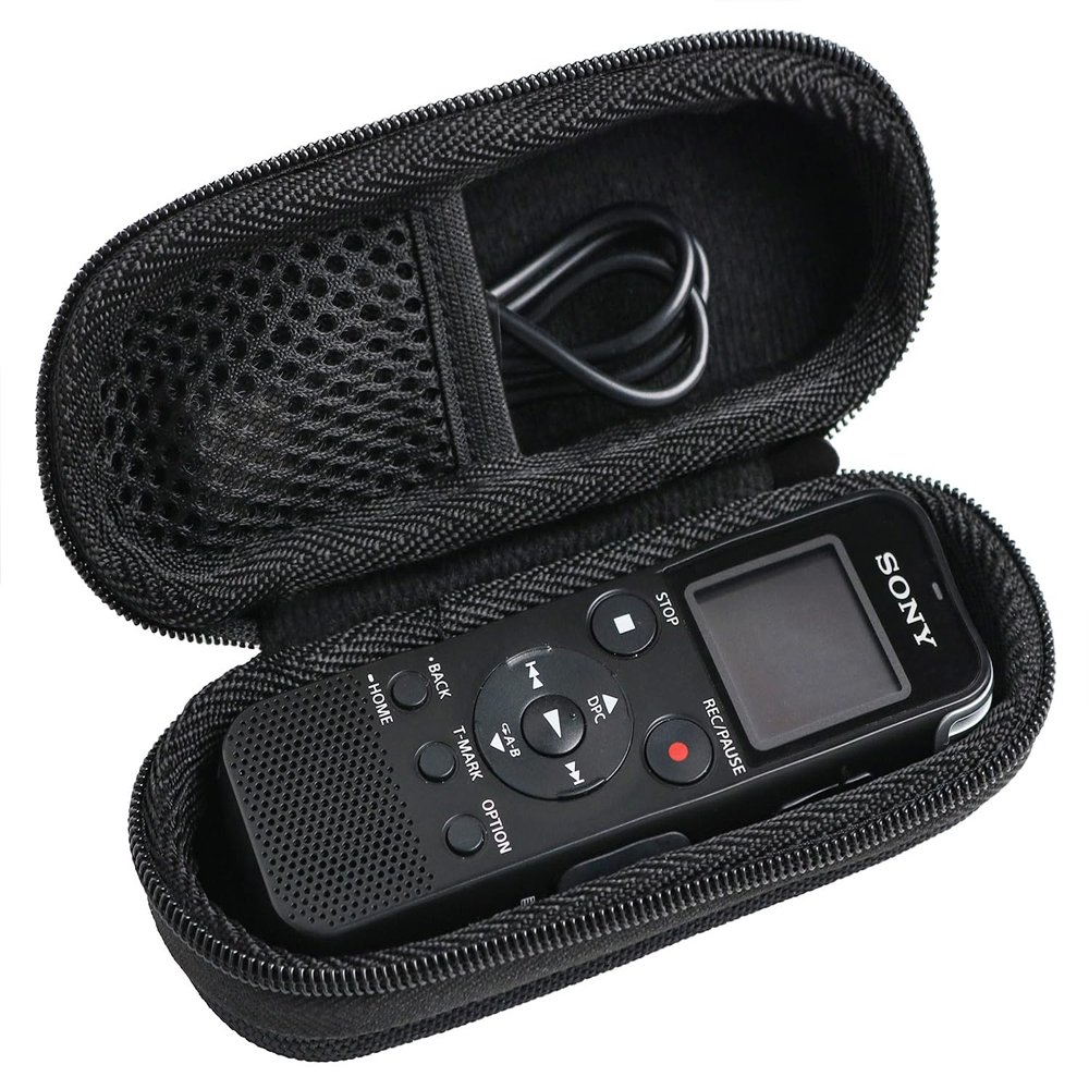 inDomit Hard Protective Travel Case Replacement, Compatible with Sony ICD-PX370 / 470 / UX570 / Compatible with EVIDA 128GB / Compatible with Aiworth 136GB Digital Voice Recorder,Black